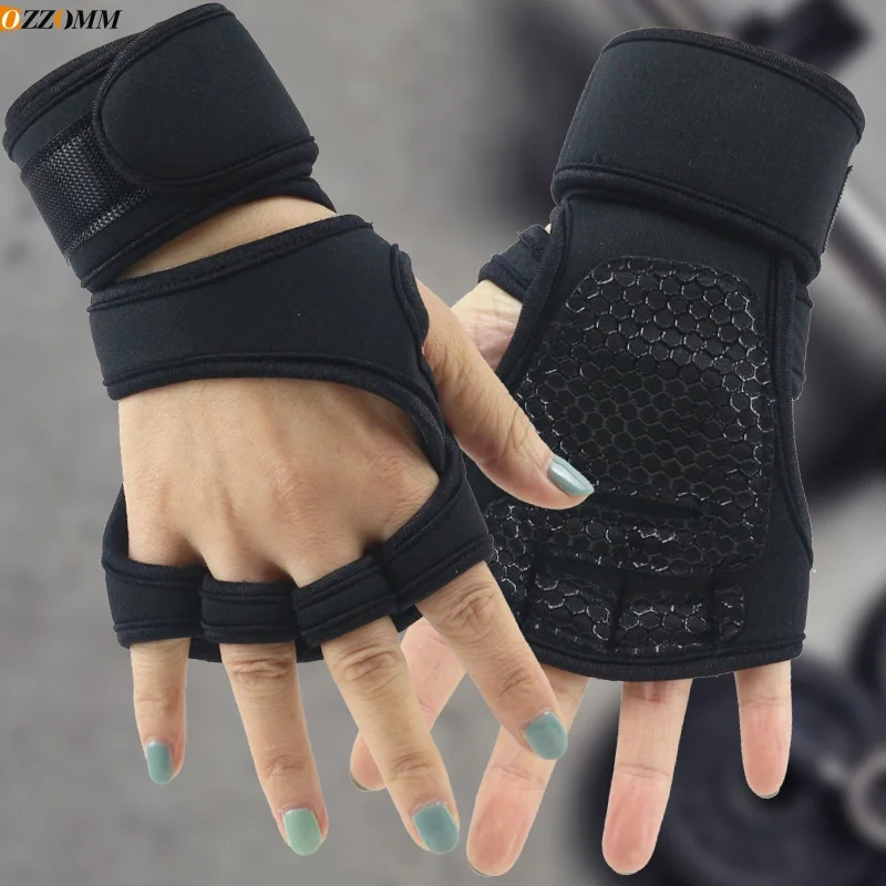 1Pair Hand Wrist Palm Protector Gloves Weightlifting Training Gloves for Men Women, Fitness Sports Cycling Gymnastics Gloves