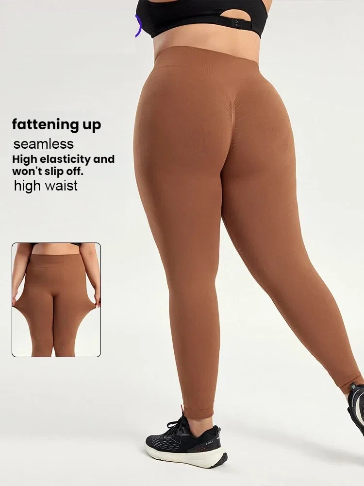 حجم كبير النساء اليوغا السراويل عالية الخصر سلس تجريب طماق للسيدات حجم كبير الصالة الرياضية اللياقة البدنية جوارب رياضية ملابس امرأة