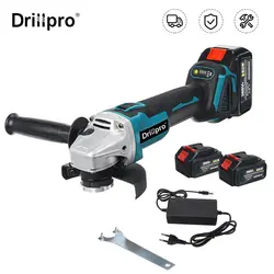 Drillpro 125MM Brushless Angle Grinder Cordless Lithium-Ion Battery Machine Wood Cutting Disc for Makita 18V Battery Power Tools