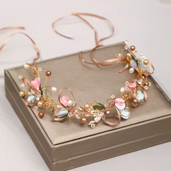 Luxury Flower Star Headband Pearl Hairband For women Prom Pageant Bridal Wedding Hair Accessories Jewelry Band Headband Tiara