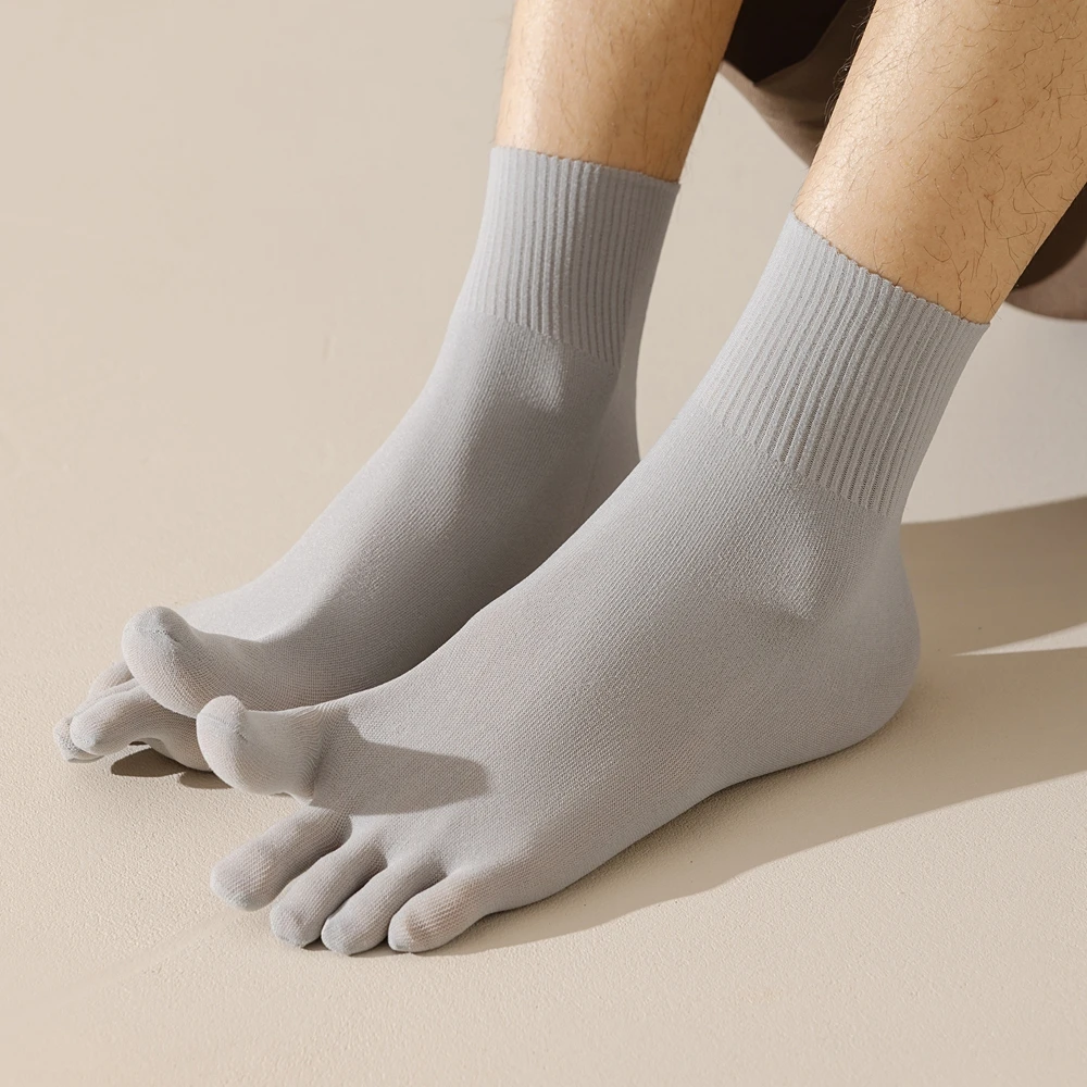 5 Pairs Velvet Five Finger Socks Men Thin Summer Toe Socks Middle Tube Sports Socks with Separate Fingers High Quality