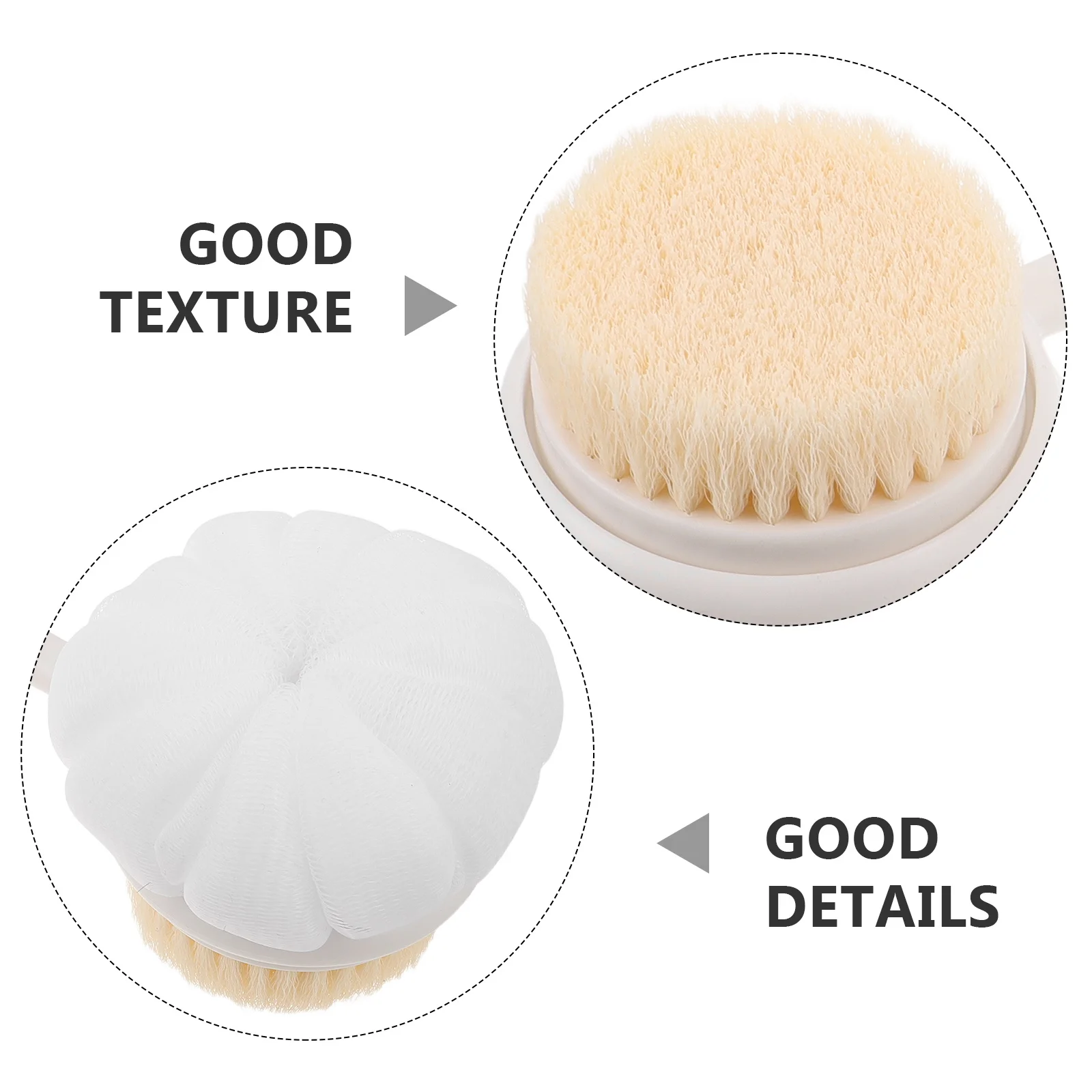 فرشاة حمام بمقبض طويل لتقشير الجسم وتنظيف عميق للظهر مع شعيرات ثابتة للاستحمام الأساسية #6