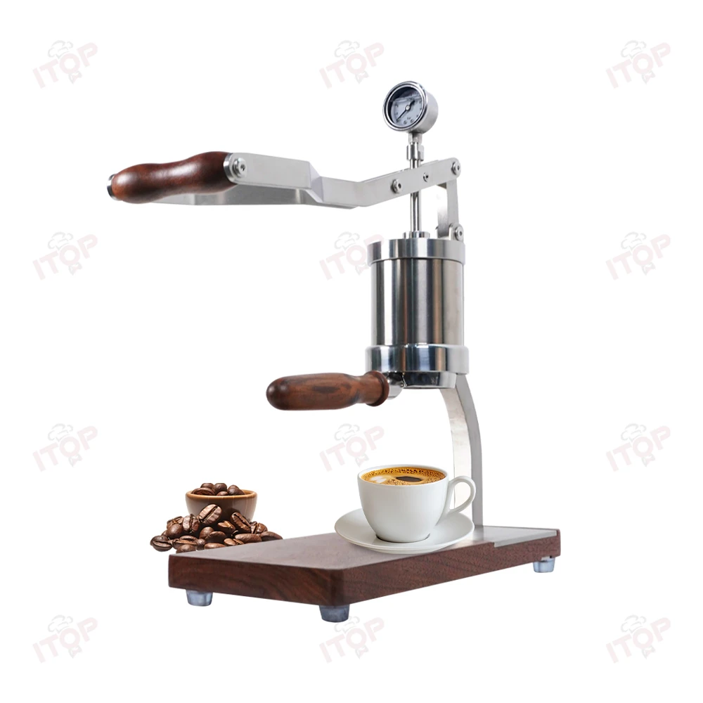 ماكينة صنع القهوة الإسبريسو المضغوطة يدويًا مقاس 58 مم من ITOP مع مقياس الضغط ماكينة صنع القهوة المصنوعة يدويًا 1-16 بار