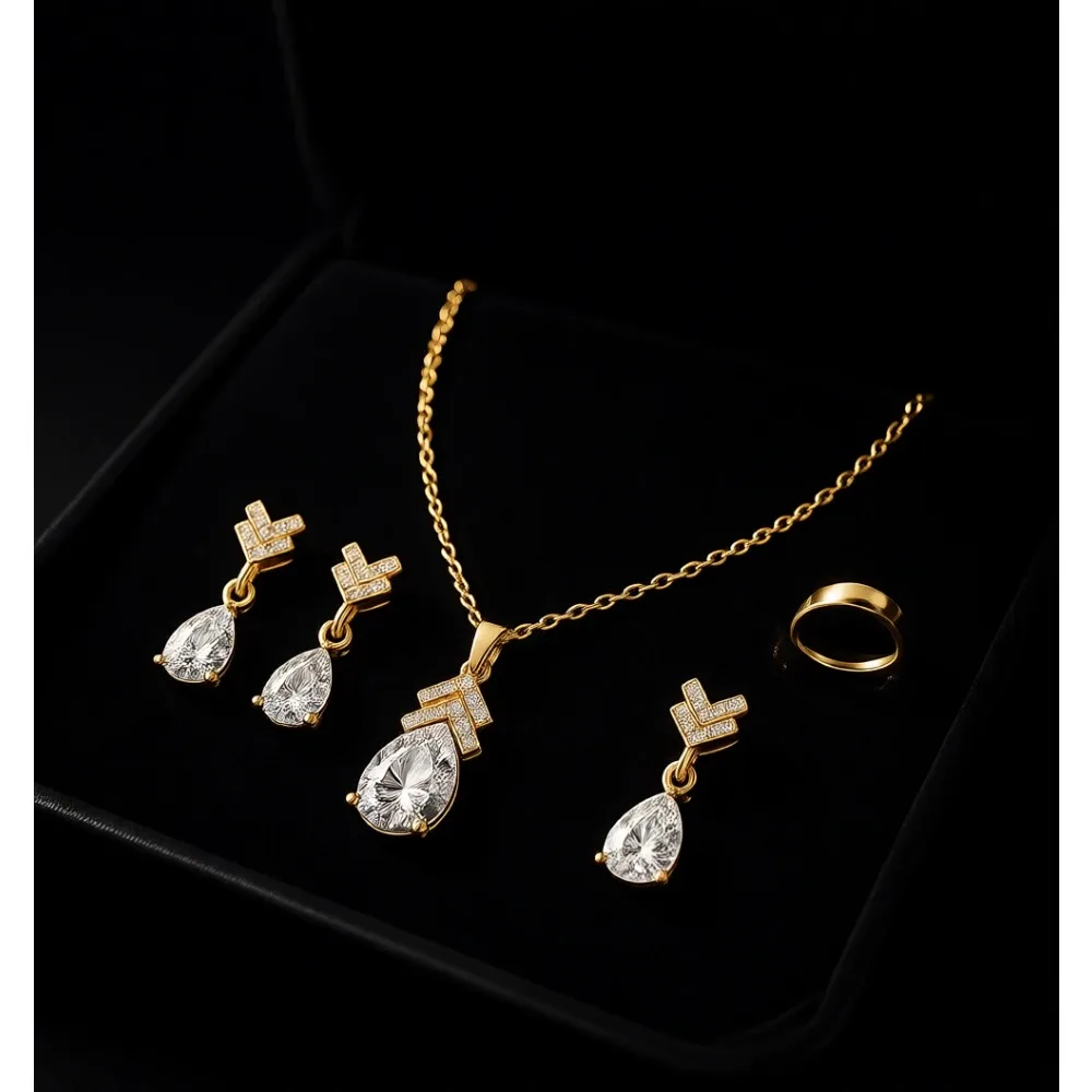 

Набор украшений для подружек невесты: колье и серьги с кристаллами и стразами, 1, 4, 6, 8 комплектов, свадебный подарок, золотой, розовый, серебряный оттенок