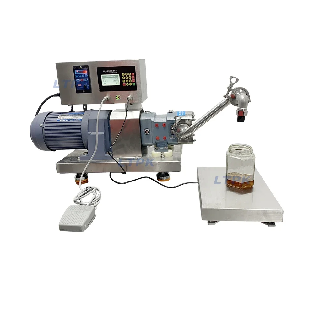 

LT-R1-50 Factory Manufacturer Rotor Pump Sesame Paste Peanut Butter Bean Sauce Honey Cream Minced Meat Weighing Filling Machine