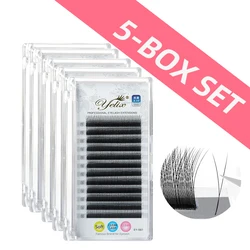 Yelix 5 Gevallen 2D Y-vorm Wimpers Verlenging Enkele Tip Y Wimpers Zachte Wimper Cilios Mesh Zachte Faux Nertsen Individuele Wimpers