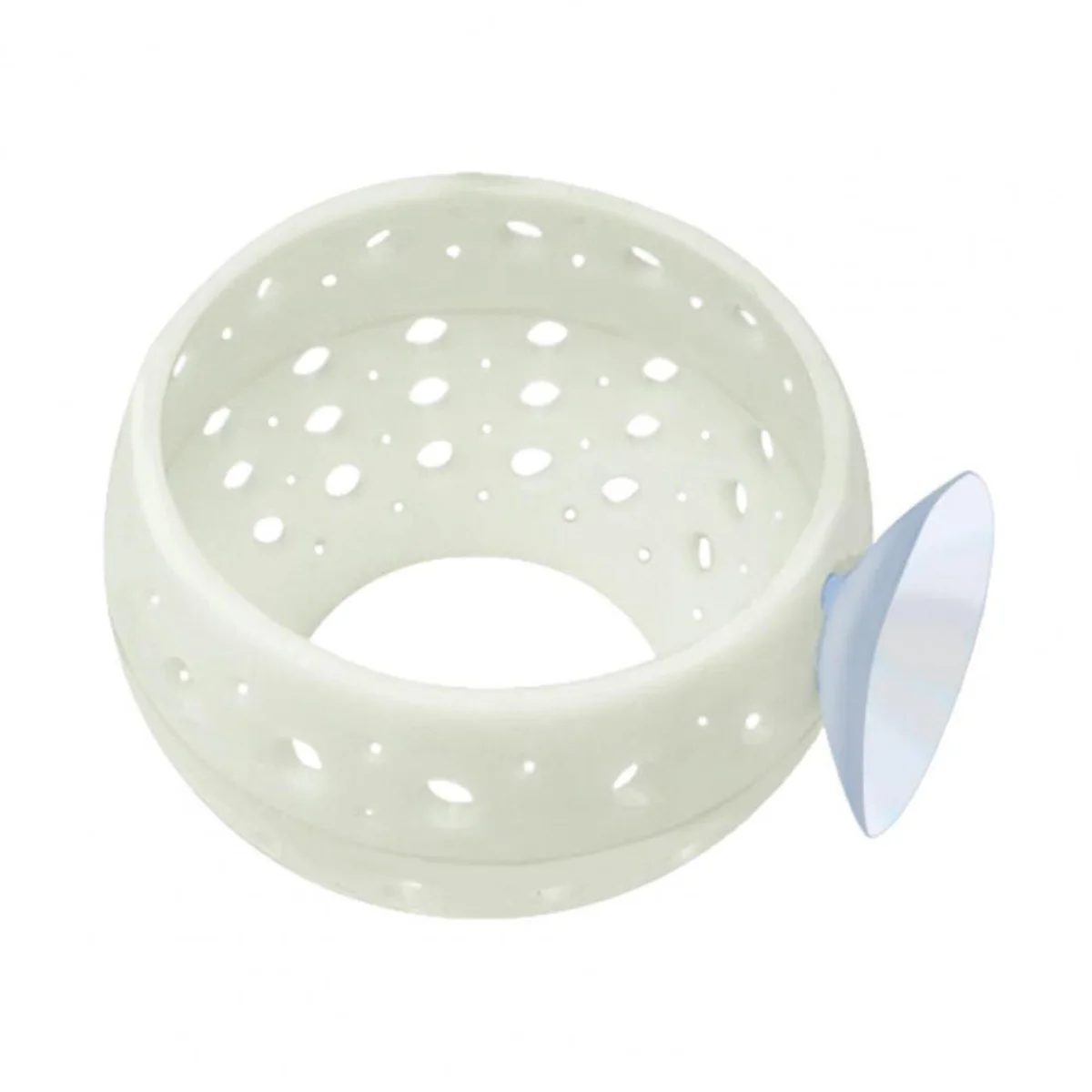 

A71P Fish Tank Accessory Small Hole Hollow Fish Cave Plastic Aquarium Decor with Suction Cup for Shrimp Fish Tank Pond White
