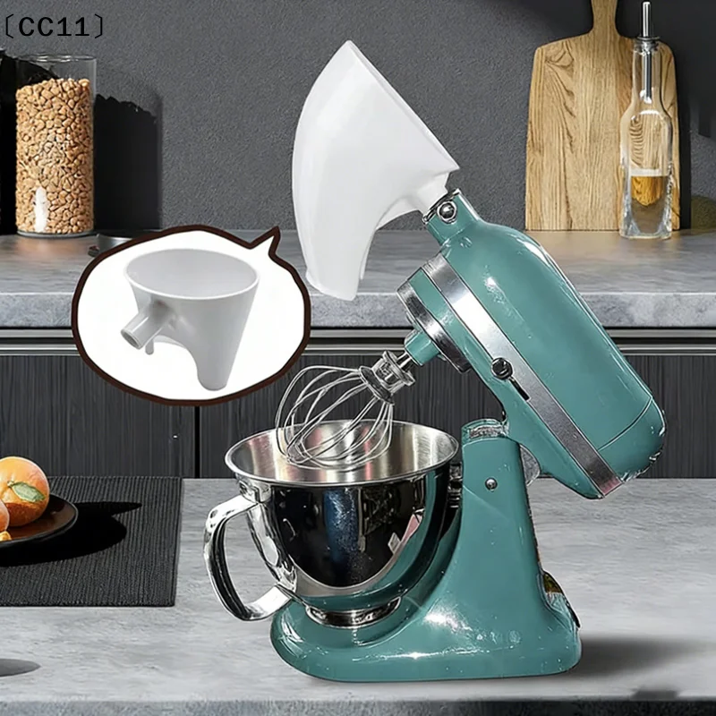 Embudo para harina para batidora Kitchen Aid Artisan, adecuado para el accesorio de filtro KSM150 ABS para evitar desbordamientos y ensuciar〔CC11〕