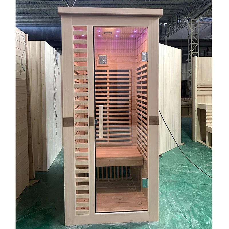 Customized 1-2 Person Far Infrared Sauna Room With Smart Control Panel Traditional Indoor Wooden Sauna Hammam