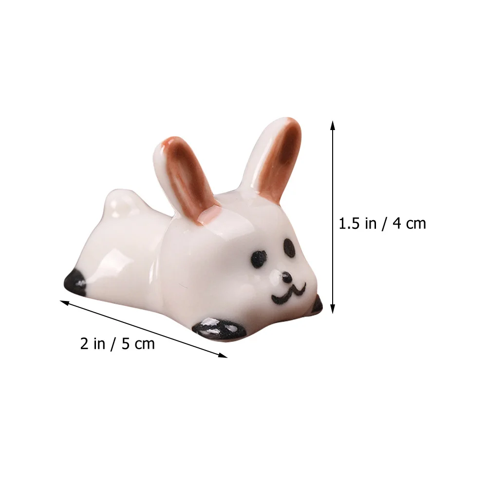 

2Pcs Ceramic Rabbit Chopstick Holder Multipurpose Spoon Fork Rest Compact Size for Home Use Chopstick Rest Spoon Holder