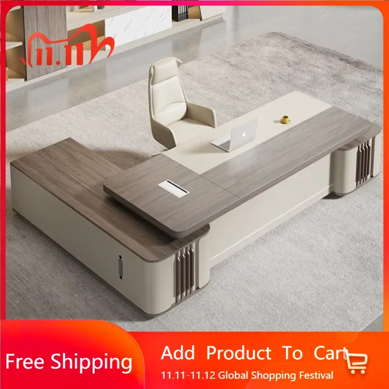 คุณภาพสูง Boss โต๊ะทํางาน Luxury Storage Conference โมเดิร์นยุโรปทํางานมุมโต๊ะทํางานลิ้นชักอุปกรณ์เสริม Bureau เฟอร์นิเจอร์