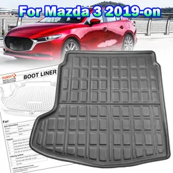 For Mazda 3 BP sedan 4dr Saloon 2019 2020 2021 2022 Car Boot Cargo Liner Trunk Floor Mat Tray Carpet Luggage Pad Accessories