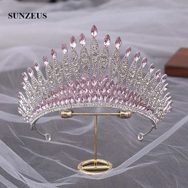 Princess Tiaras and Crown Bride Wedding Hair Jewelry Purple Crystal Special Hair Accessory Women Headband accesorios para mujer