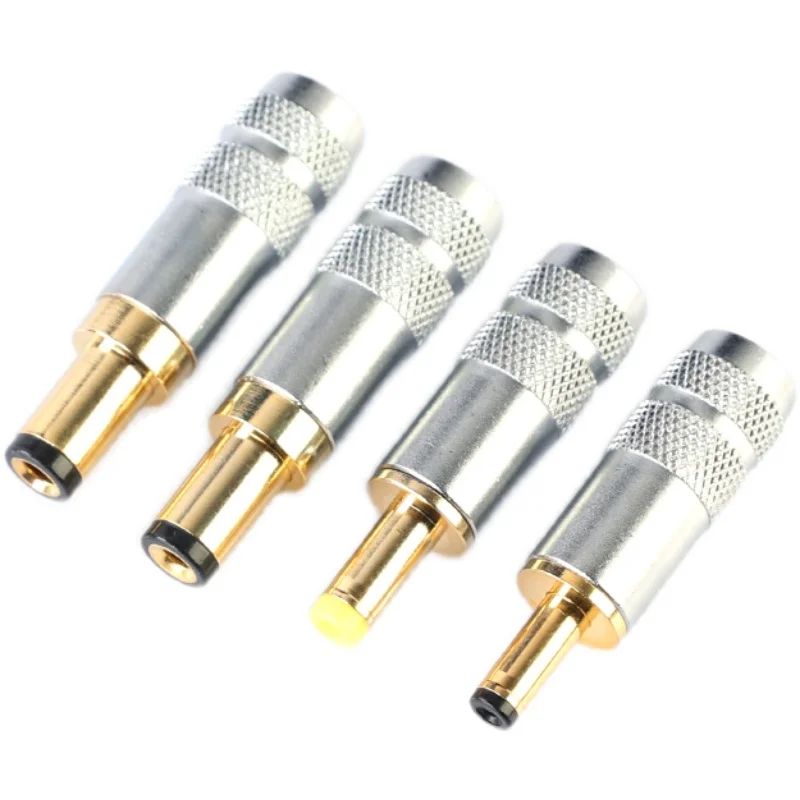 電源用の金メッキ銅コネクタ,5.5x2.5/5.5x2.1/4.0x1.7/3.5x1.3,1個