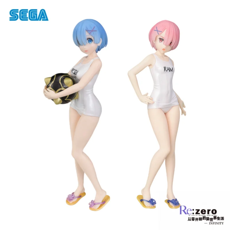 En Stock Sega Original Re Zero-démarrage la vie dans un autre monde Rem Ram figurine modèle poupée tout nouveau modèle de jouets en boîte