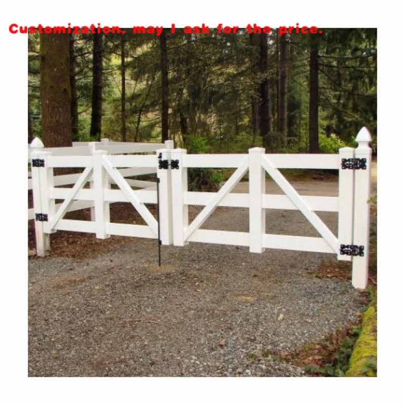 custom.High Quality Hot Sale Outdoor PVC Horse Fence Gate White Black Customizable Industrial Vinyl Horse Fence