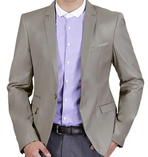 New Men\'s Suit Solid Color Single Breasted Casual Loose Cotton Line Suit Jacket 36.99