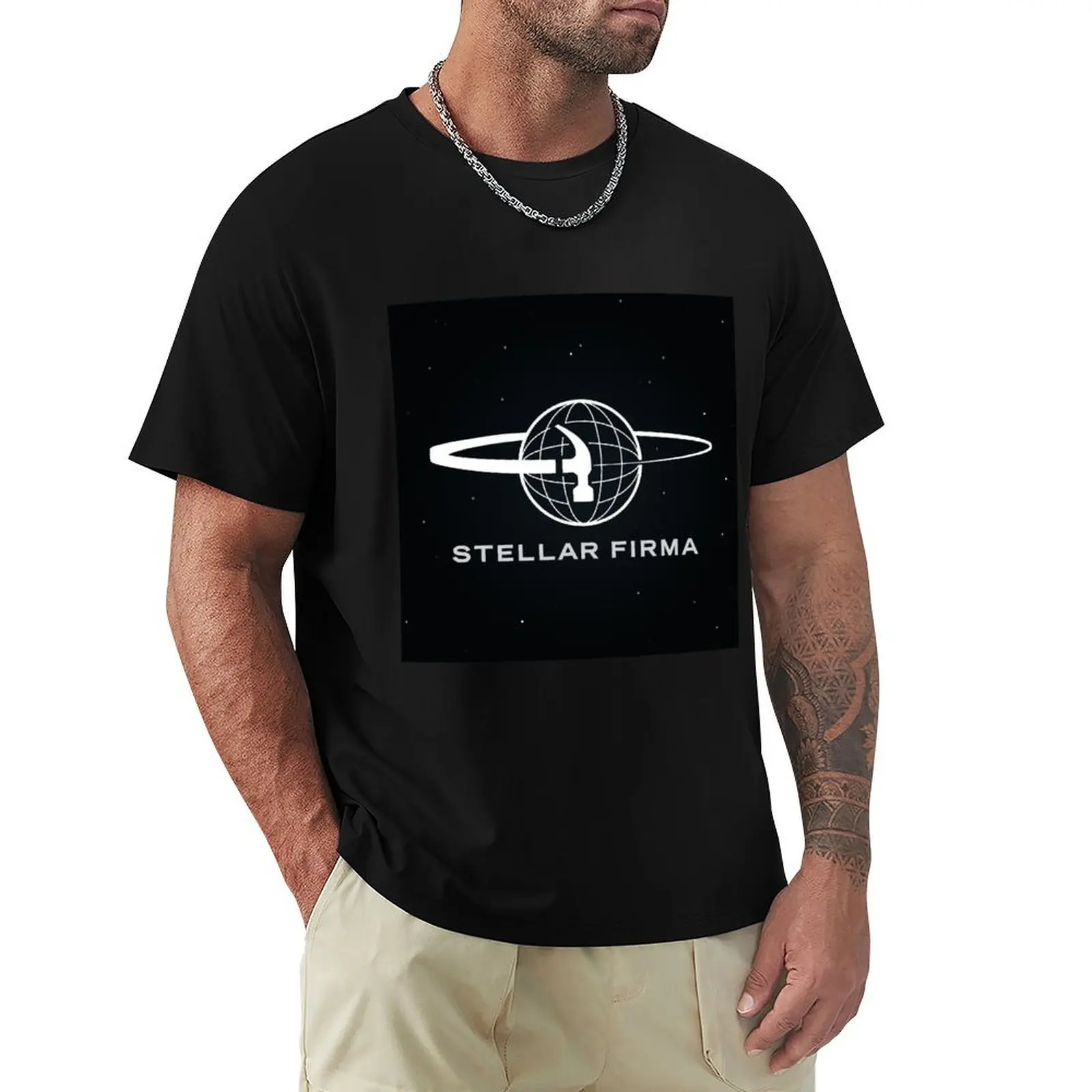 Camiseta com logotipo do podcast Stellar Firma, camiseta casual para uso diário