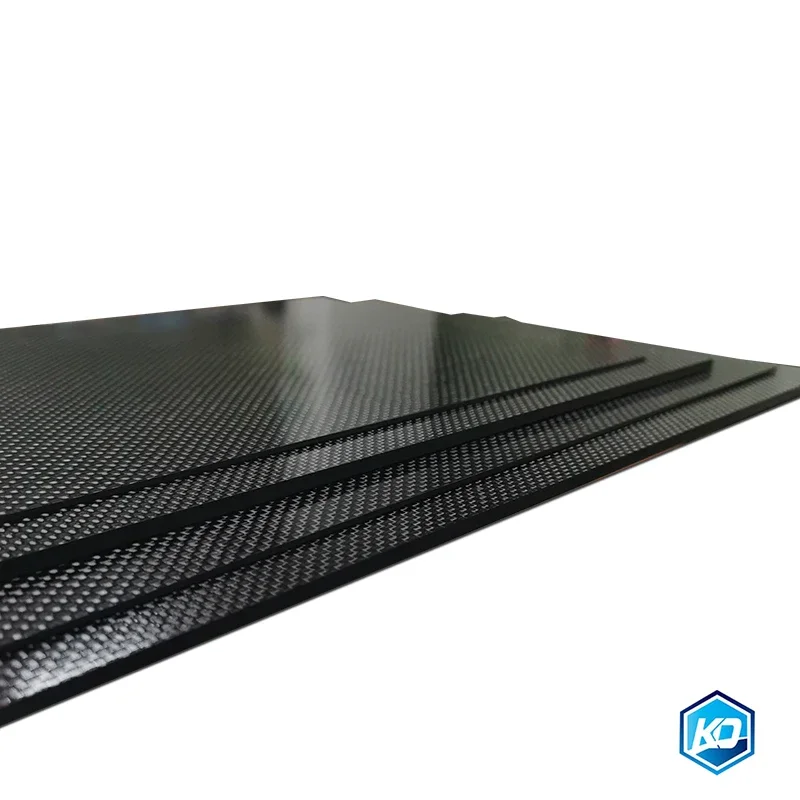 Placa de fibra de carbono de 500x500mm, sarga brillante mate, 0,25-5mm de espesor, hojas de Panel 3K reales, Material compuesto de alta dureza para RC