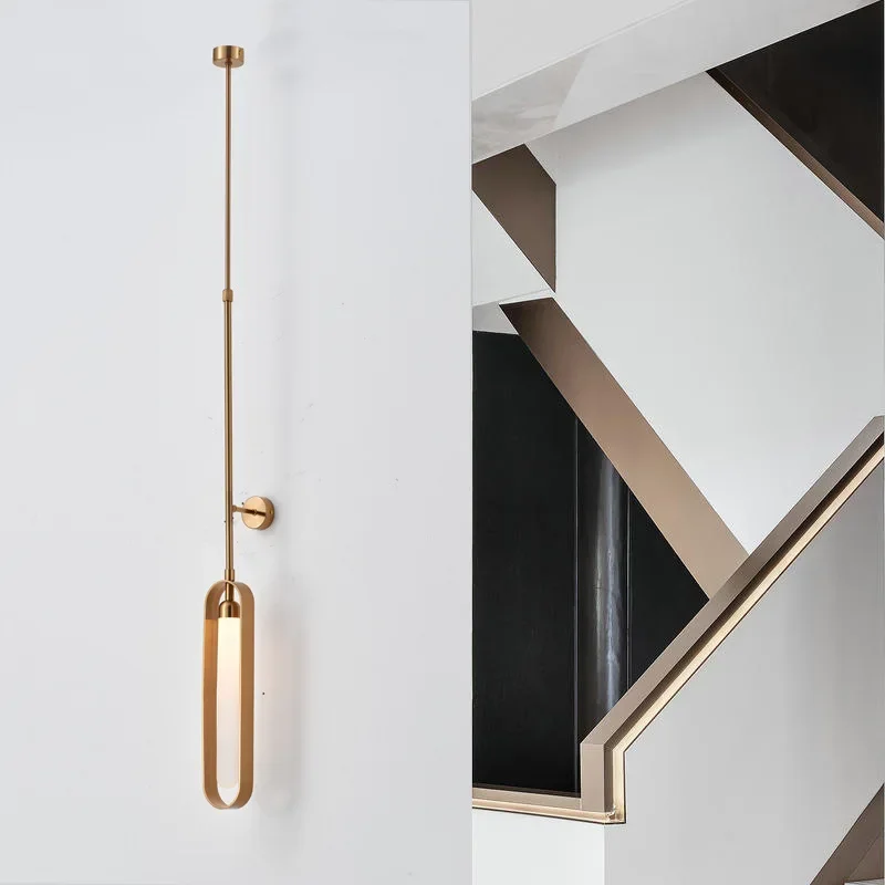 Creative LED Wall Light Height Adjustable Living Room Bedroom Dining Hall Study Homestay Sconce Gold