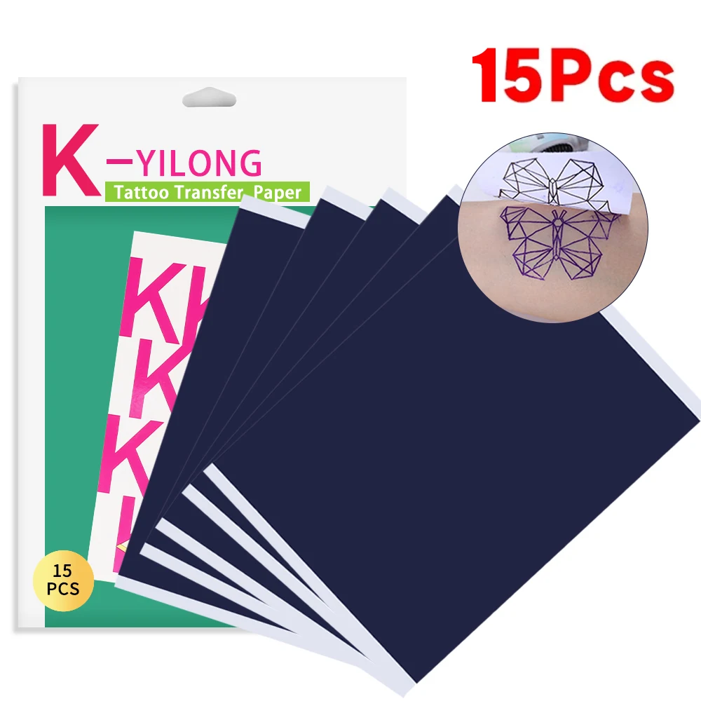 

15 шт./компл. многоразовая бумага для переноса татуировок, ручная роспись, трафарет для татуировки, бумага для копирования, трафарет, аксессуар для копировальной калька