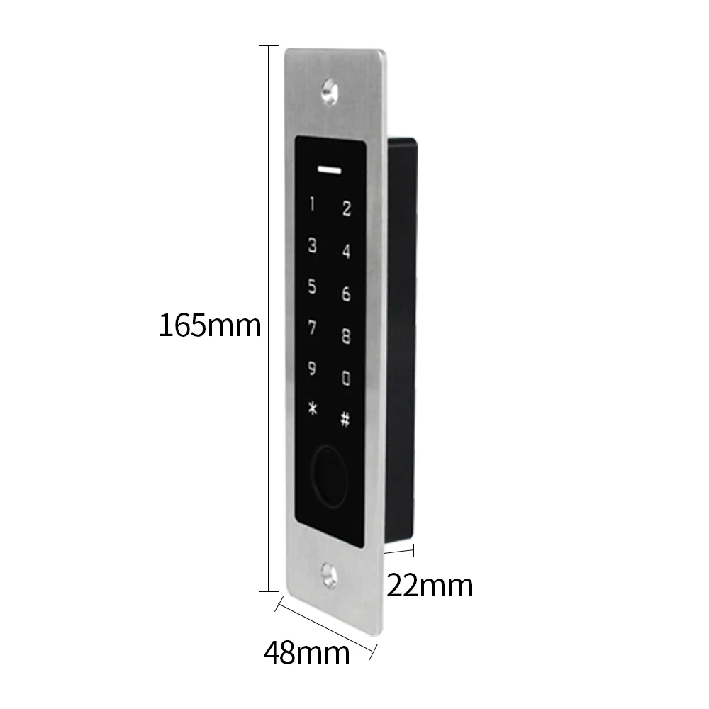 Embedded Black Metal Waterproof Backlight Touch Fingerprint Standalone Access Control Keypad Door Relay EM Reader Opener Wiegand