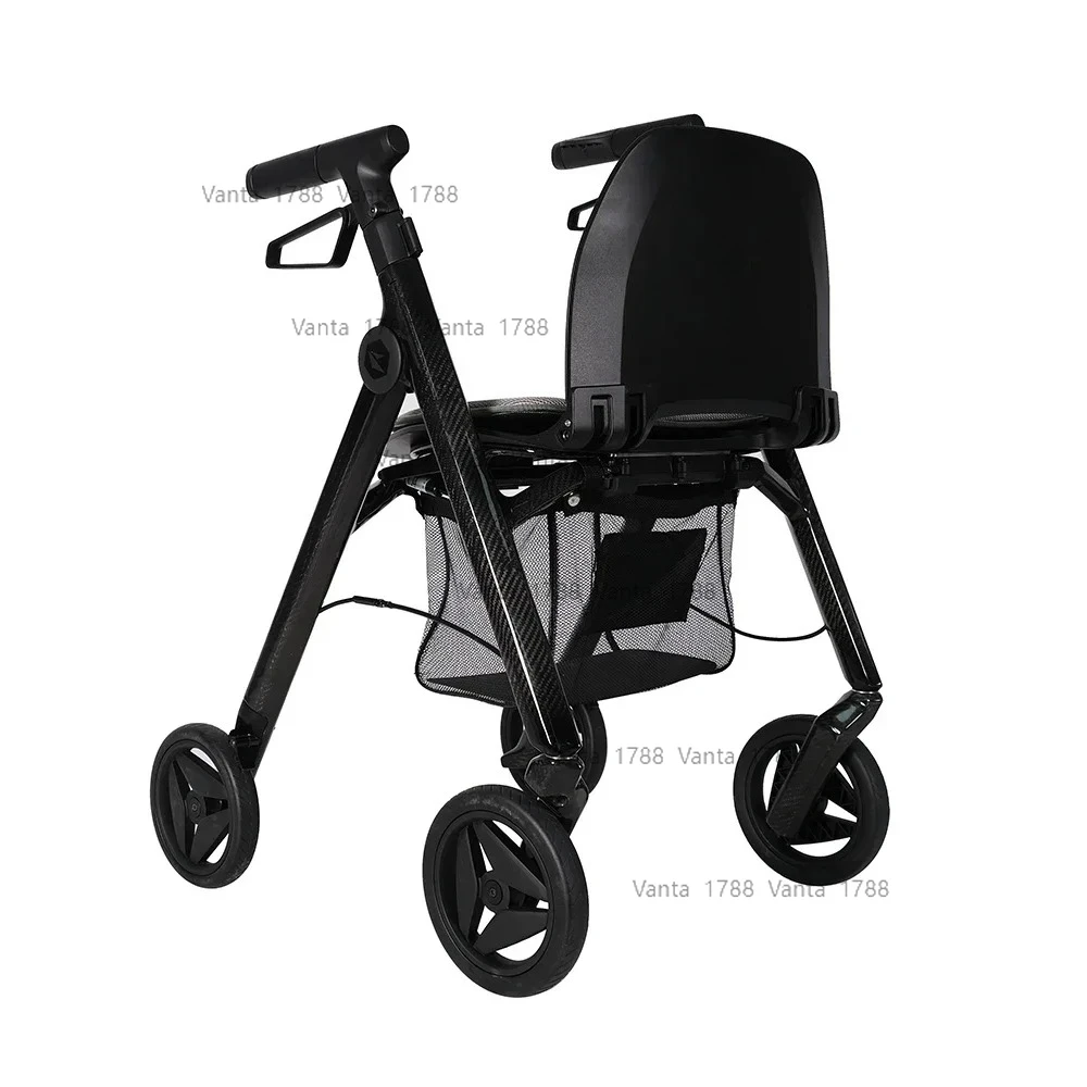 

Мобильные вертикальные ходунки Rollator Складной регулируемый супермаркет для покупок Картонная упаковка из углеродного волокна