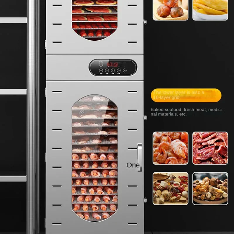 Large Dehydrator Fruit and Vegetable Food Dryer Without Flower Mango Longan Mushroom Food Beef Sausage Fish Chicken Duck Bellows