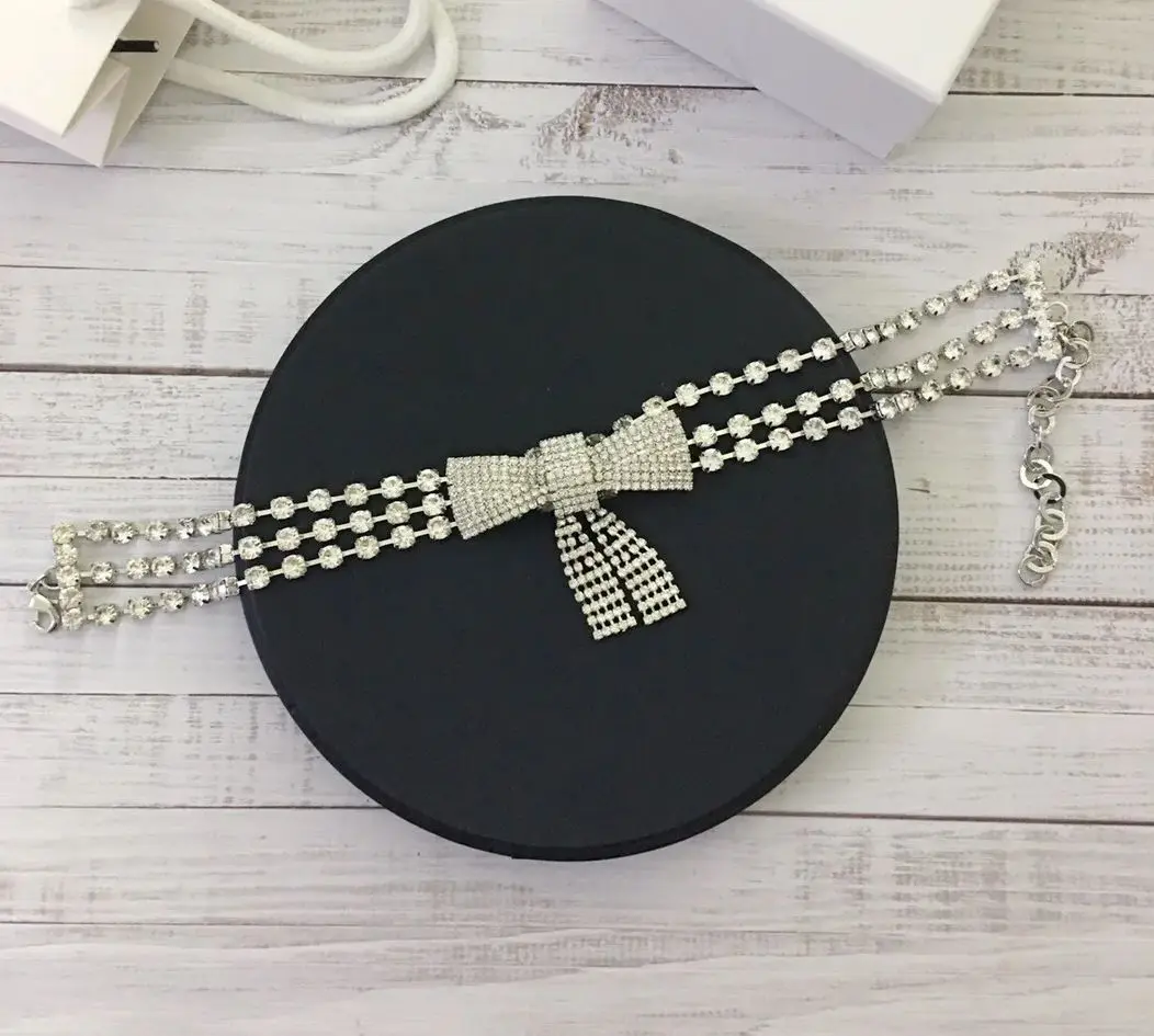 Necklace Temperament Light Luxury With Bow Collar For Women Luxury Collares Para Mujer Collar Jewelry Collier Femme Pendant