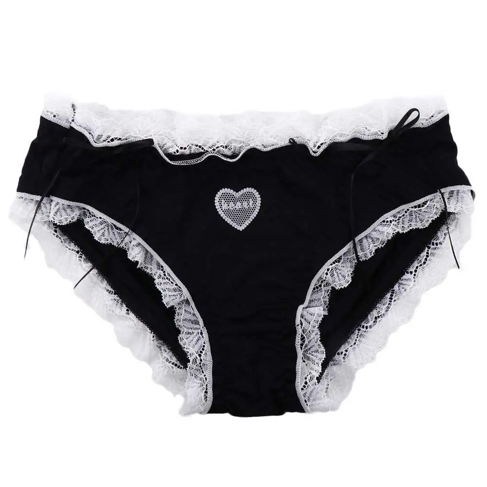 

Charming Seamless Solid Color Love Heart Comfortable Japanese Low Waist Sexy Panties Women Underwear Lolita Lace Briefs