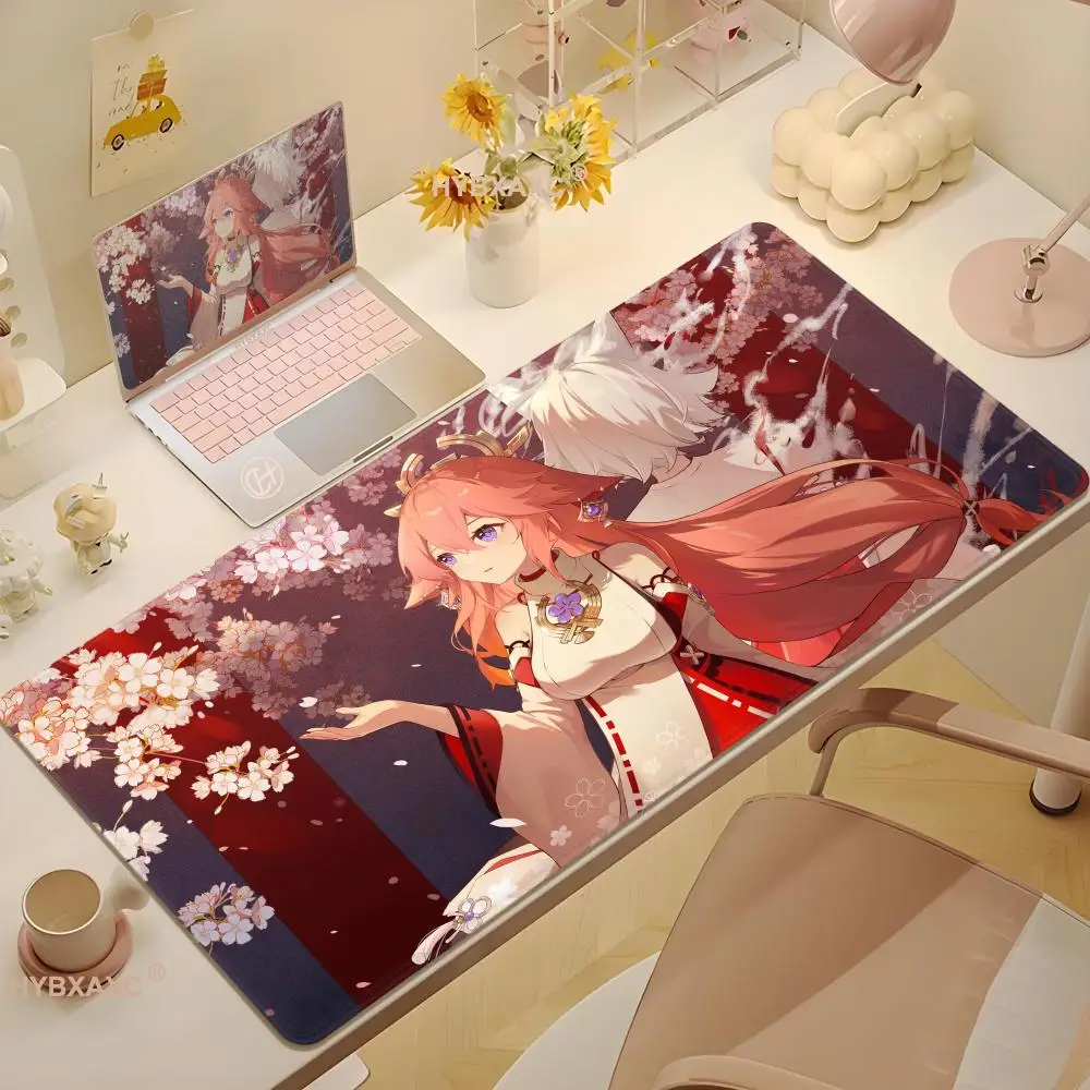 

Kawaii Anime Girl Large Gaming Computer Mouse Pad Pink New XXL 90x40 Long Desktop Mats Washable Non-slip Rubber Keyboard Carpets