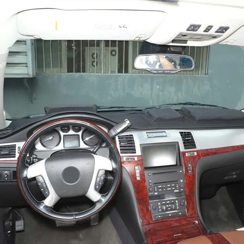 لكاديلاك إسكاليد 2007-2014 جلد الغنم لوحة سيارة المنظم حصيرة تخزين الوسادة تستيفها المنظم اكسسوارات