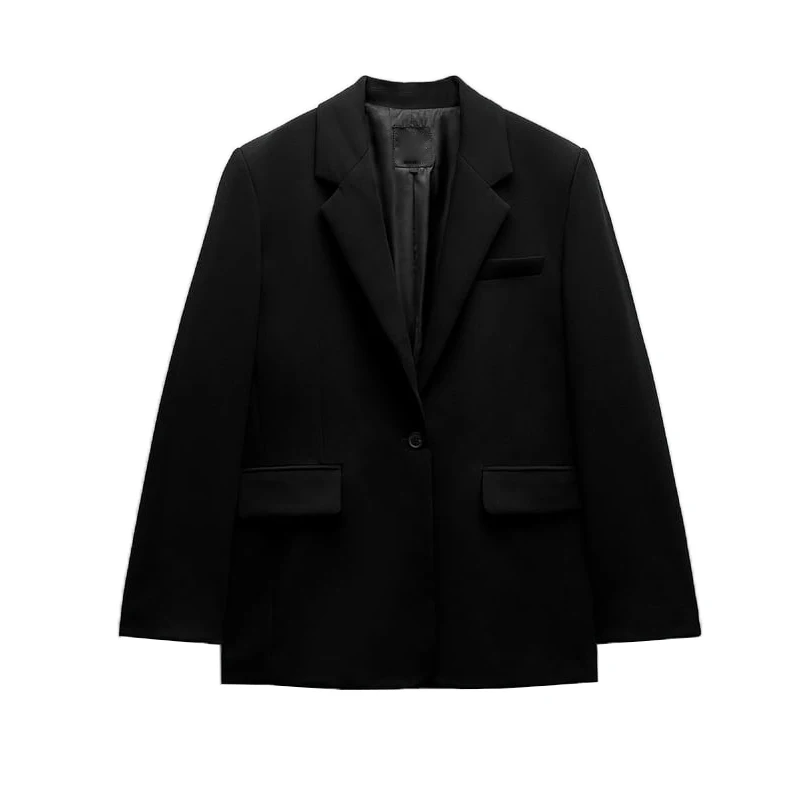 Abito da donna primaverile nuovo arrivo allentato casual Ele Basic Sle Jaet Long Sve vestibilità regolare bottone singolo