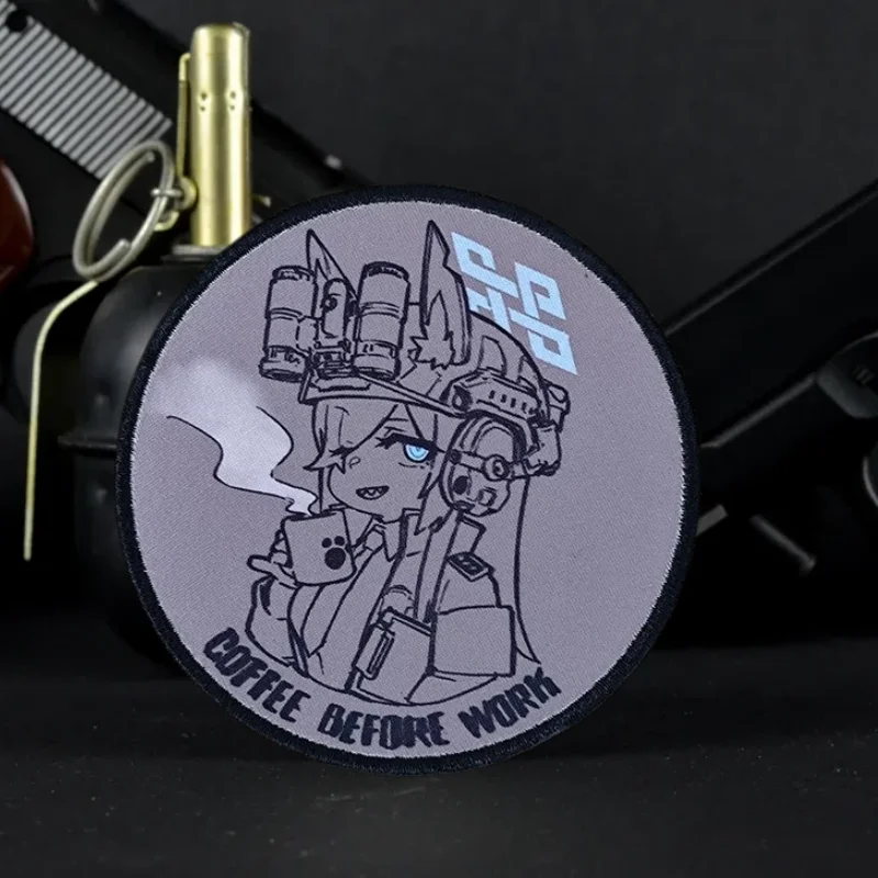 

Anime Girls Morale Badge Blue Archive Kanna Tactical Patch Game Printed Chevron Hook&loop Stickers Military Backpack Armband