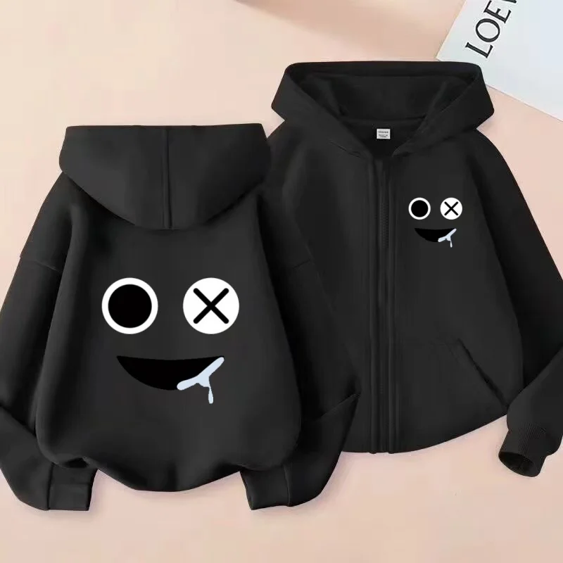 

Children Cardigan Anime Funny Hoodie Sweatshirt Zipper Style Long Sleeves Sports Coat Boys Girls3-12Yrs Fashion Loose Casual Top