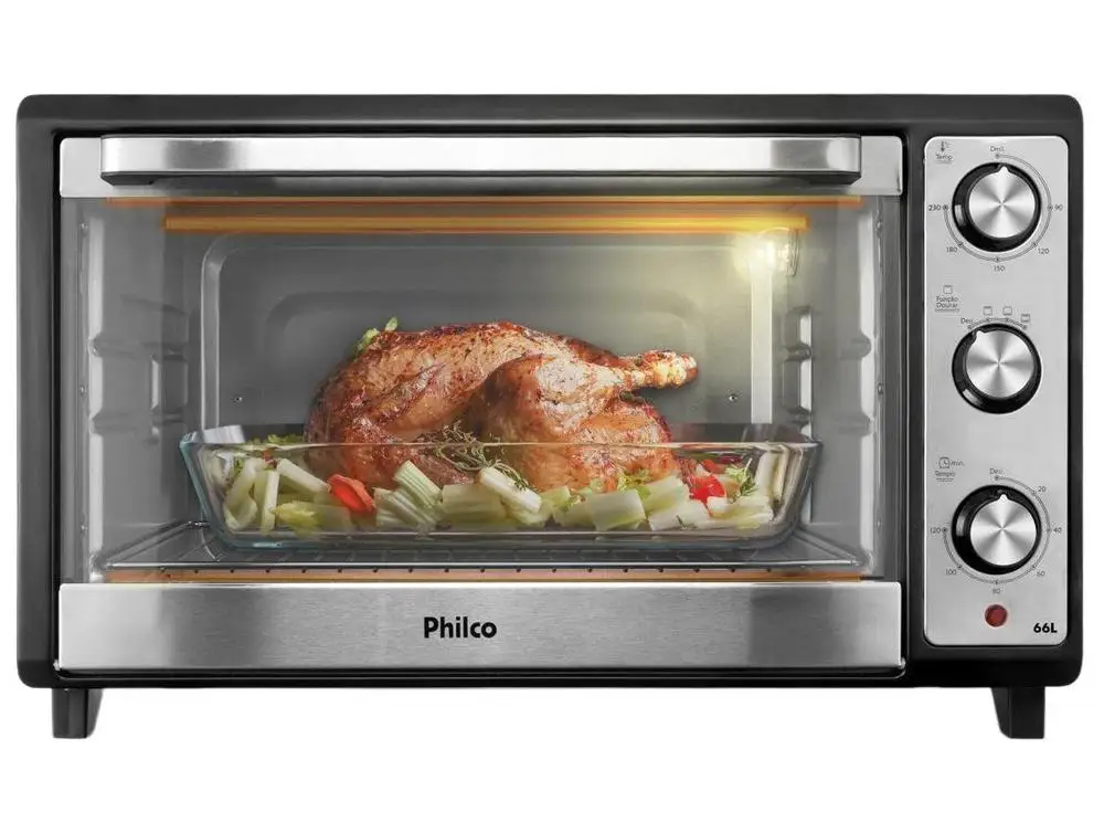 Forno Elétrico de Bancada Philco Multifuncional Grill 66L Preto PFE66 - 220V