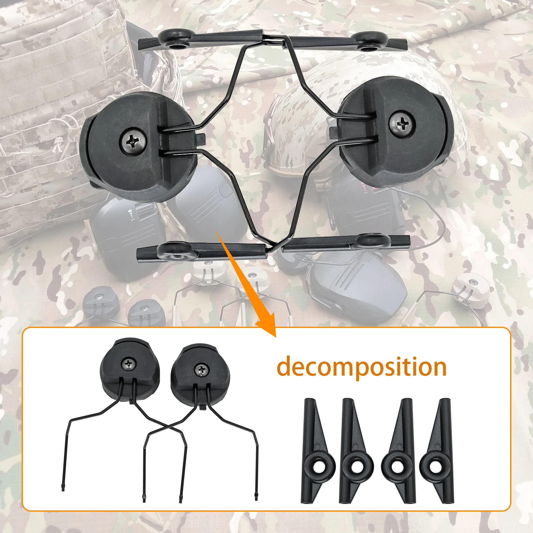 

Адаптер для шлема Hearangel ARC Rail, аксессуары для тактических гарнитур, электронные наушники Walker для защиты слуха, наушники для стрельбы.