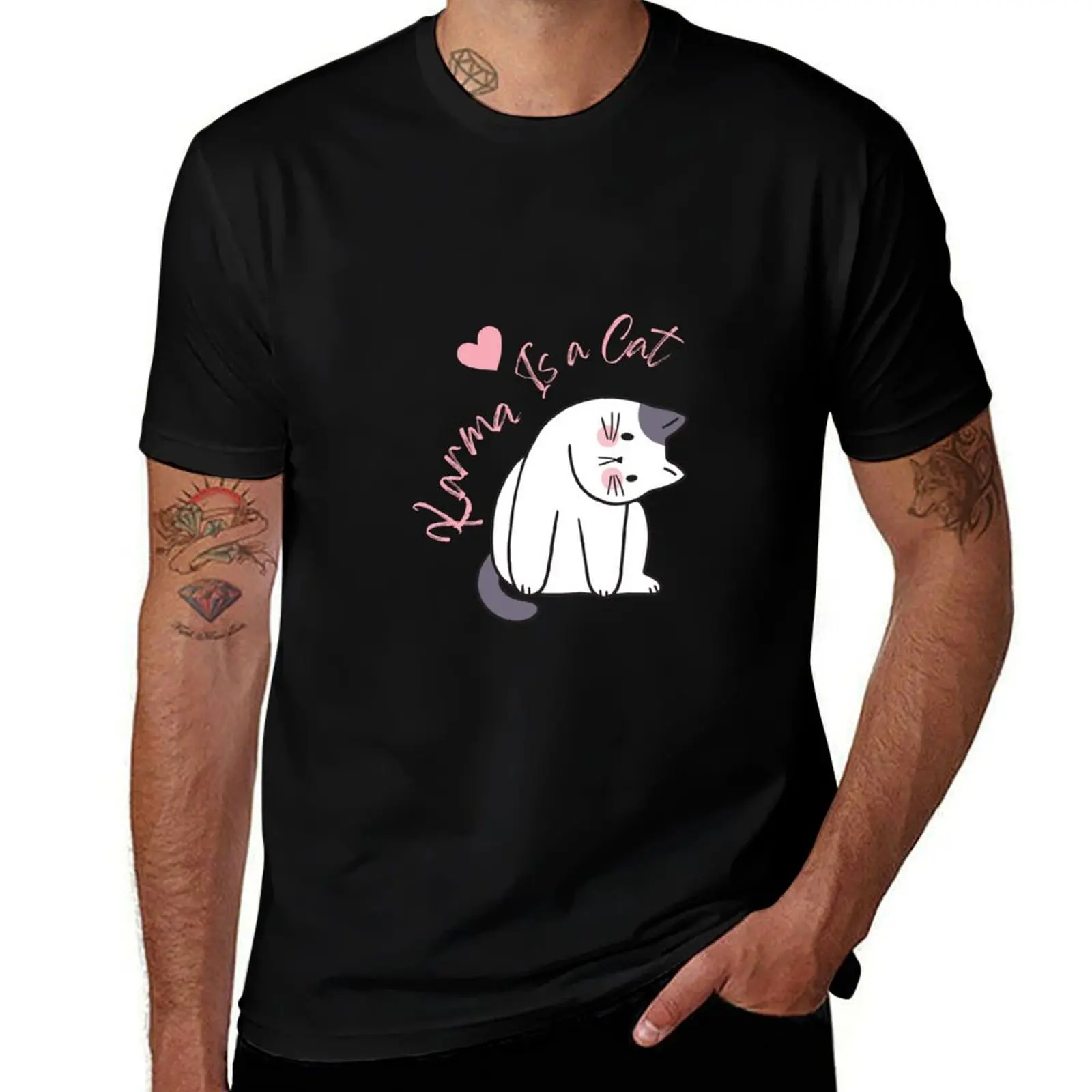 Karma is a cat , cute cat T-Shirt Trend Art Print T-Shirt