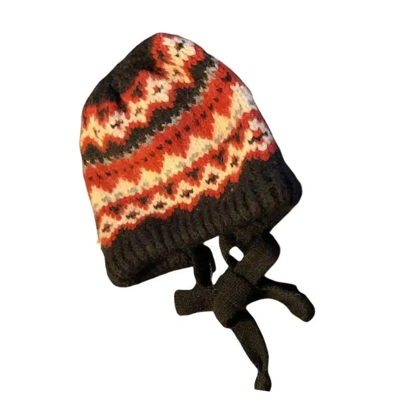 

39BB Knitted Brimless Hat for Women Men Handmade Crochet Ear Flap Hat for Warmth Casual Street Wear and Outdoor Sport Activity