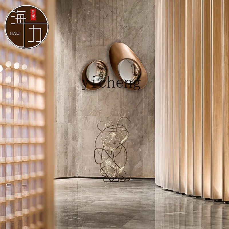 BJ-16  light luxury metal water  wall decoration wall pendant entrance living room dining room soft decoration art installation