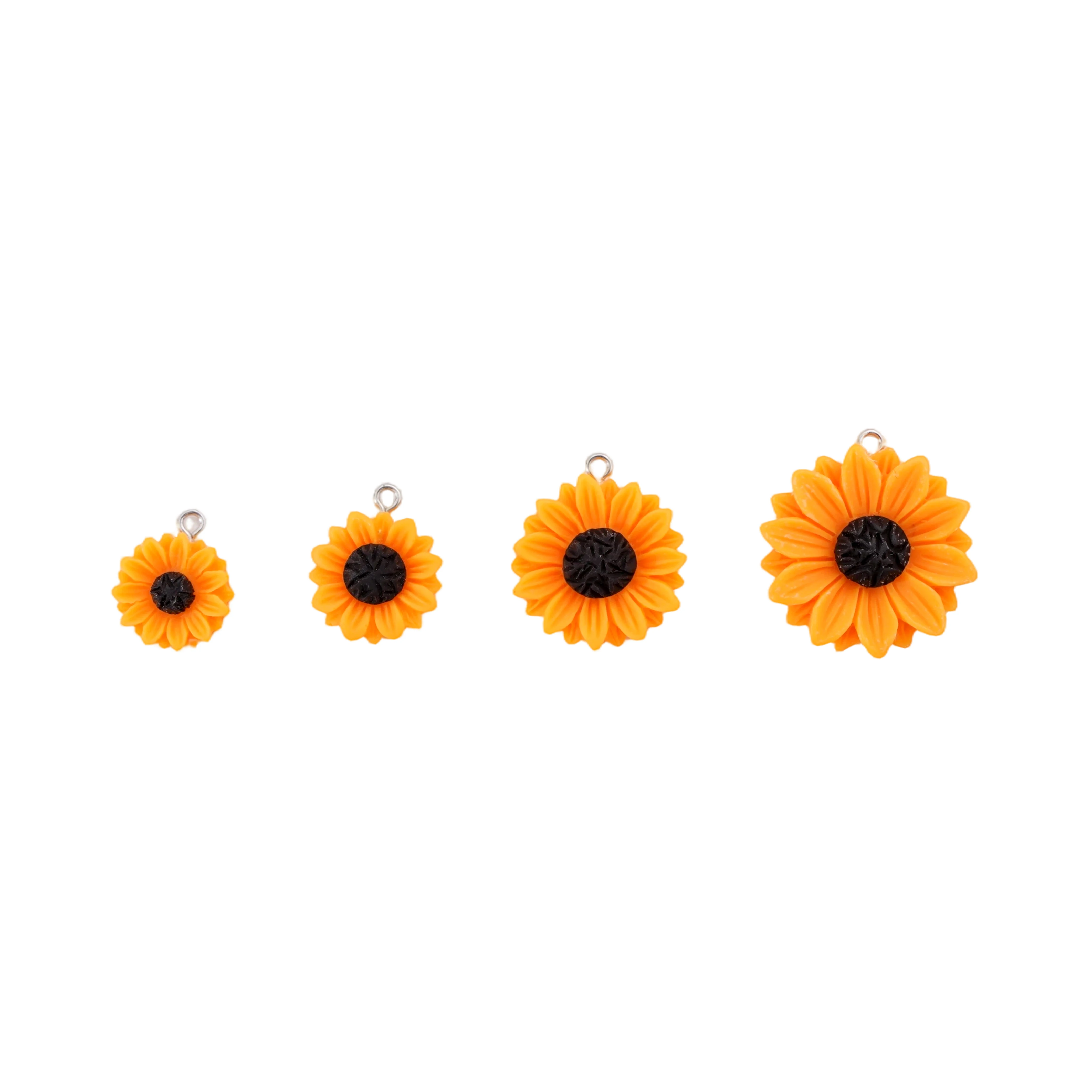 5 Stück Sonnenblumen-Anhänger aus gelbem Harz für die Schmuckherstellung, DIY, handgefertigte Halskette, Ohrringe, Armband, Schmuckzubehör – Detail 3