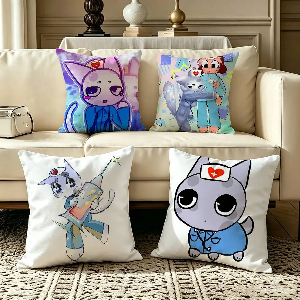 animal hospital head nurse  Pillow Case Square Double-Sided Sofa Cushion Cover Bedroom Bedside Pillow