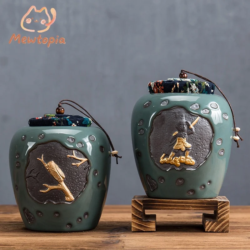 

Golden Cicada Urn Cremation Animal Body Special Ceramic Ashes Memorial Jar Buried Home Accessories Special Memorial Box