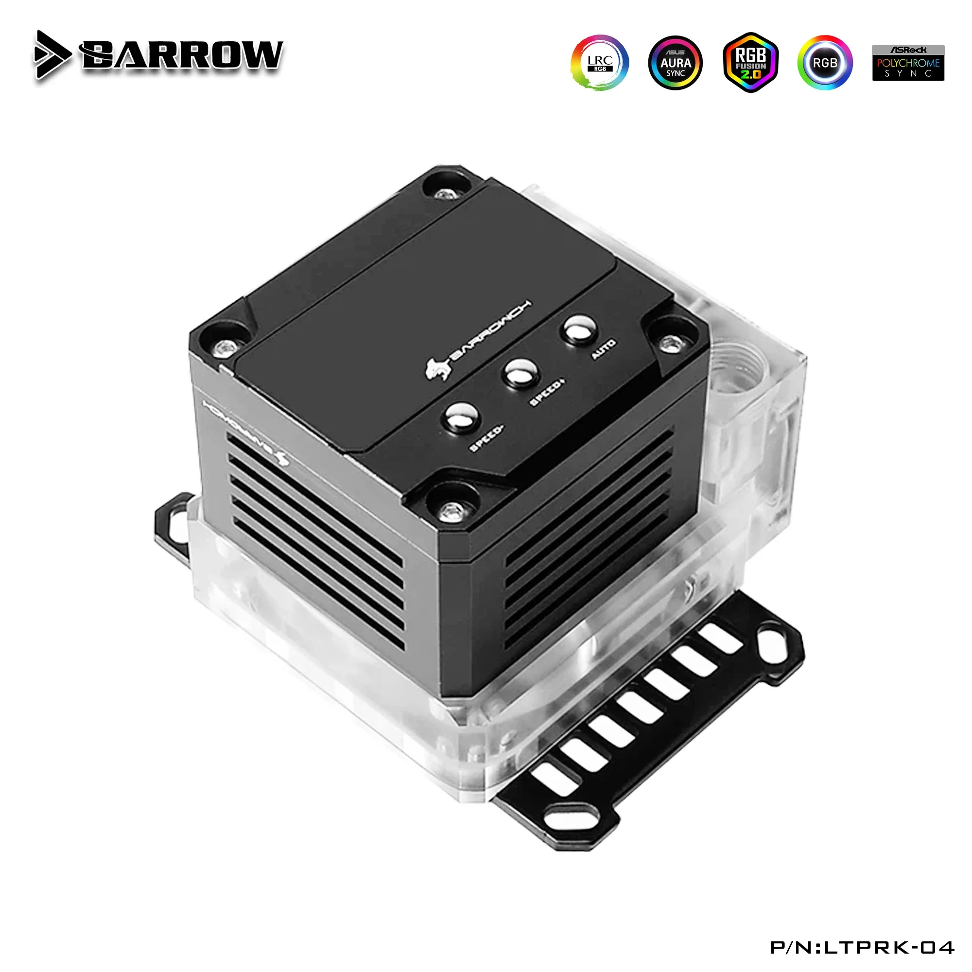 Barrowch AMD/INTEL CPU Blokpomp Reservoir Drie In Een, 17W PWM Intelligente Pomp, OLED Digitale Display, FBLTPRK-04I/LTPRK-04I