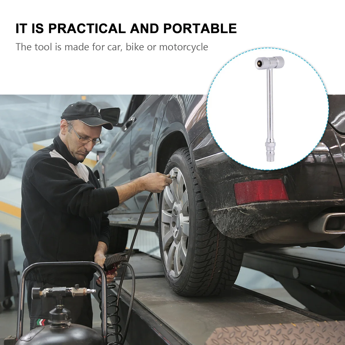

1Pcs Multi-Functional Inflation Head Durable Tire Inflator Connector Easy Install for Various Tires Industrial Systems