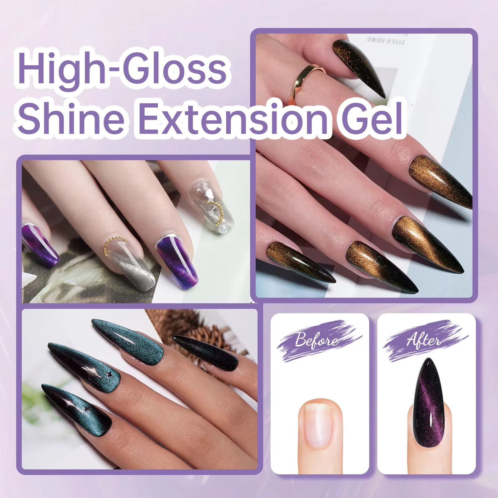 Wendy Lashes 15ml nagelverlengingsgel UV poly acryl nagelgel helder naakt glitter pailletten snel bouwen poly nagelgel manicure