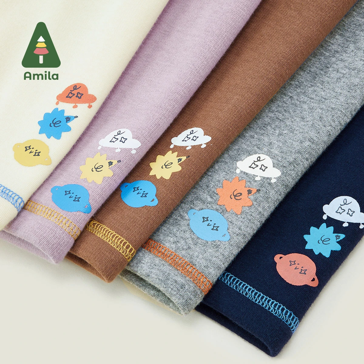 Amila Baby Girl Leggings 2024 Winter New Multicolour Fleecing Warm Printed Elastic For 0-6 Years Baby Clothing