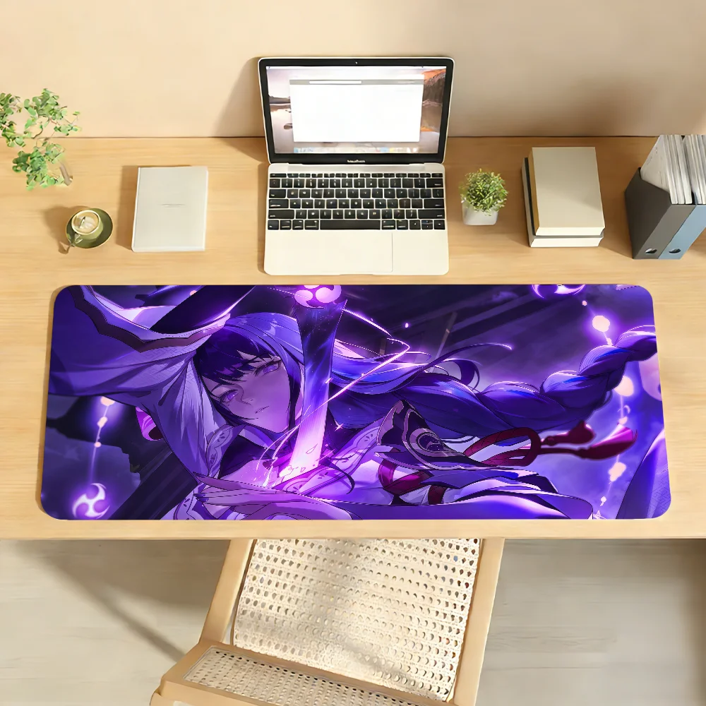 Genshin Impact Raiden Shogun Mouse Pad Non-slip Rubber Gamer Balance Computer Mat Decoracion Deskmat Laptop Office Large view 3
