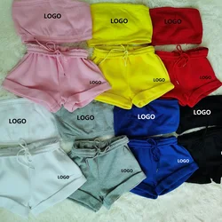 Summer brands logo women shorts Set 2 Piece casual Crop Tops And jogger Pants Tracksuit Two Piece set women joggers track suits