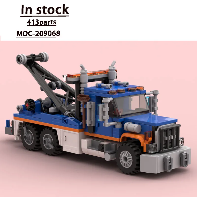 

MOC-209068 City Classic Heavy Duty Tow Truck Building Block Model, 413 Pieces, Birthday Toy Gift for Boys and Children